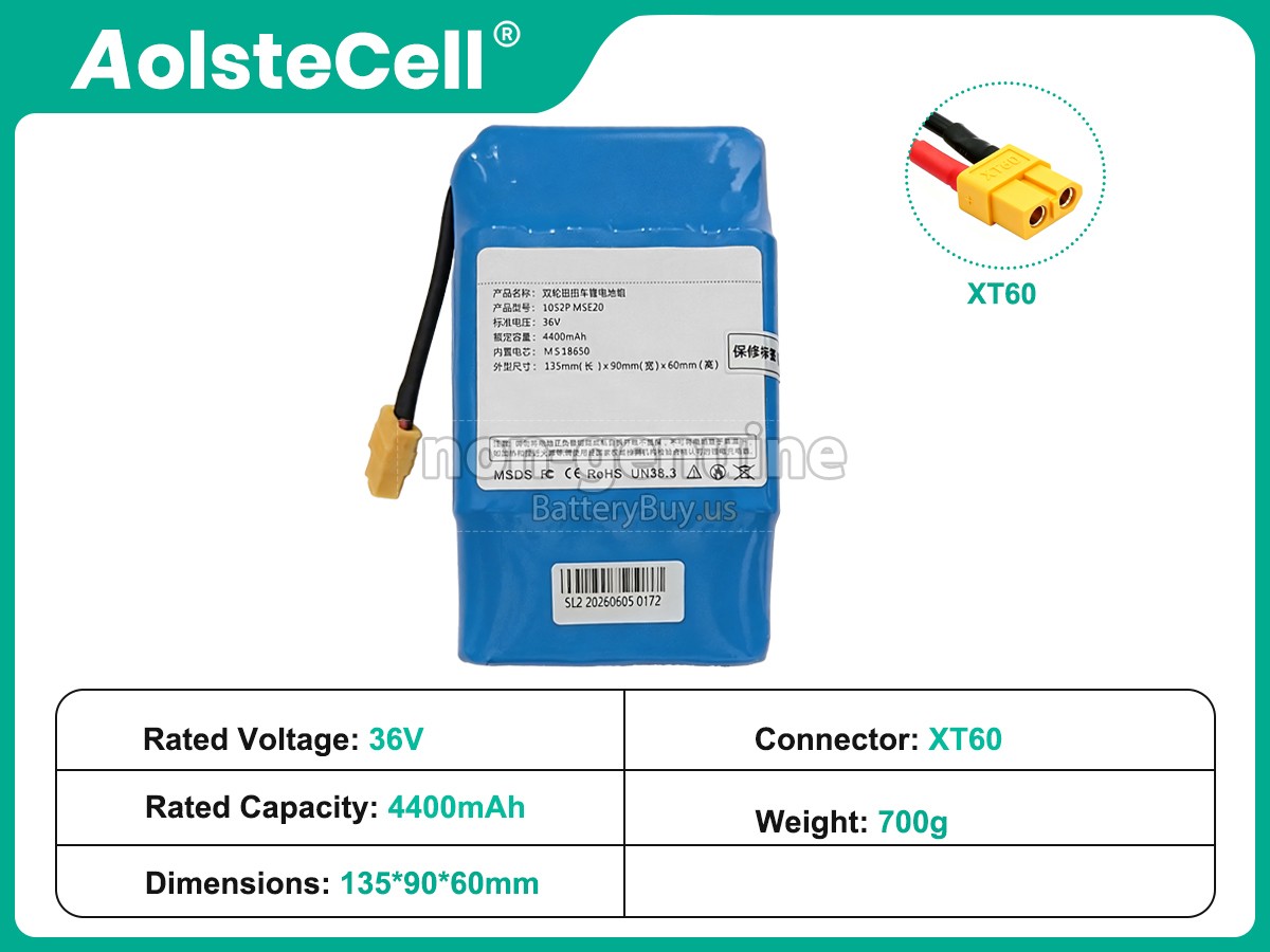 battery for AolsteCell 10S2P MSE20 SELF-BALANCING SCOOTER