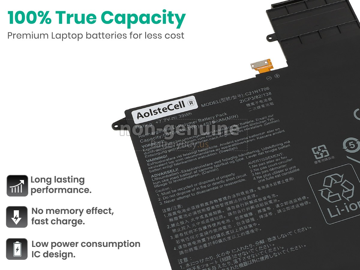 battery for Asus C21N1706(2ICP3/82/138)