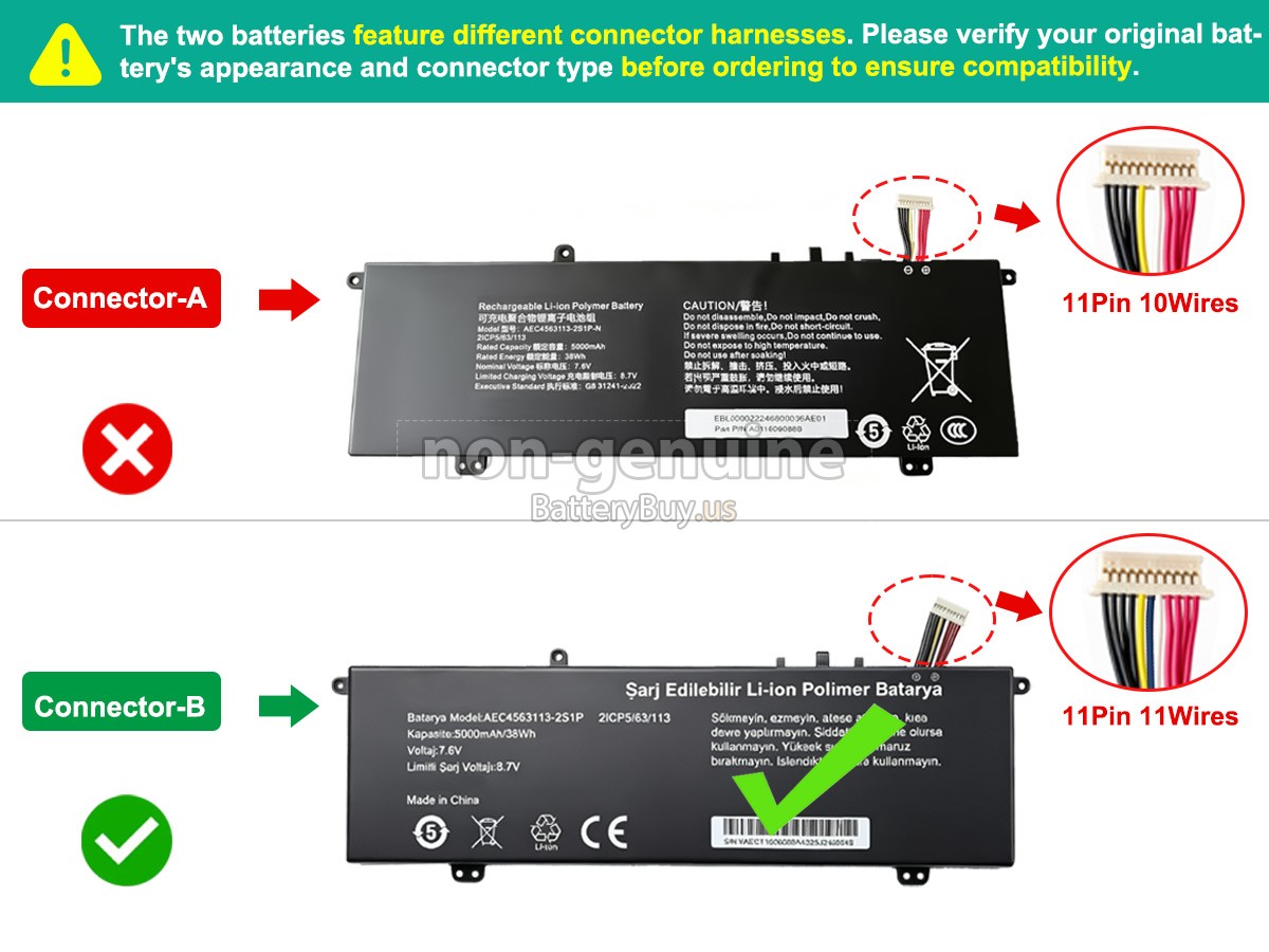 battery for Casper AEC4563113-2S1P