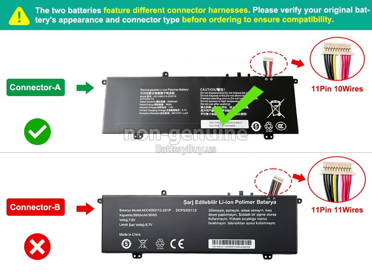 battery for Casper AEC4563113-2S1P
