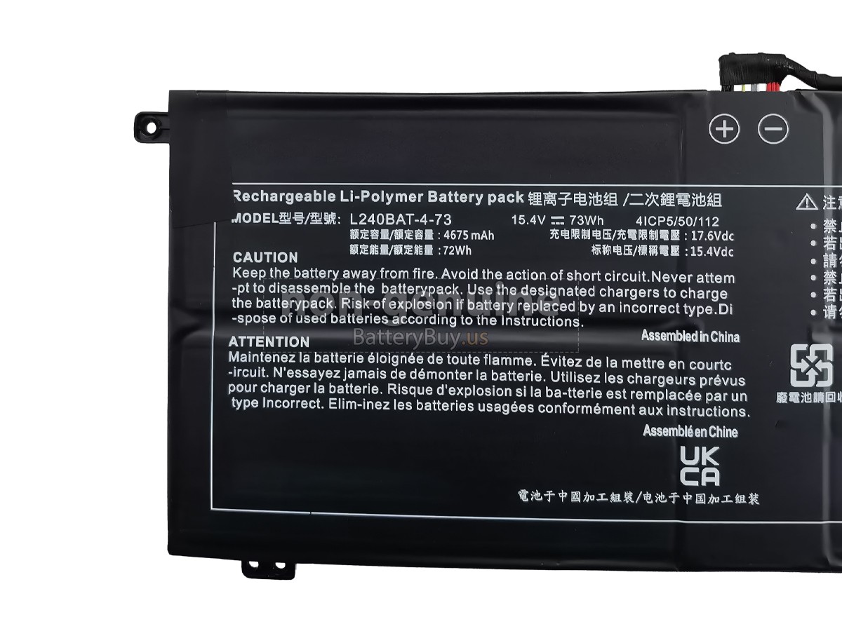 battery for Clevo 6-87-L240S-74B00