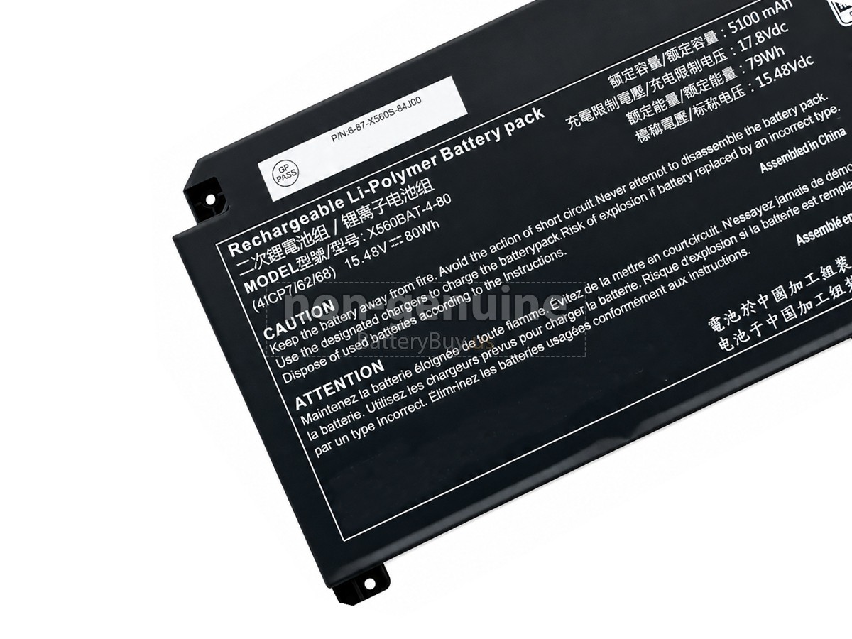 battery for Clevo 6-87-X560S-81N00
