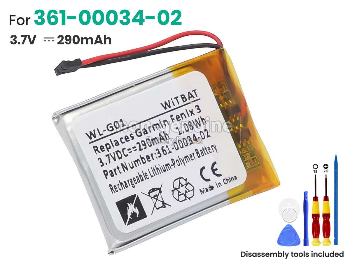 battery for Garmin 361-00034-02