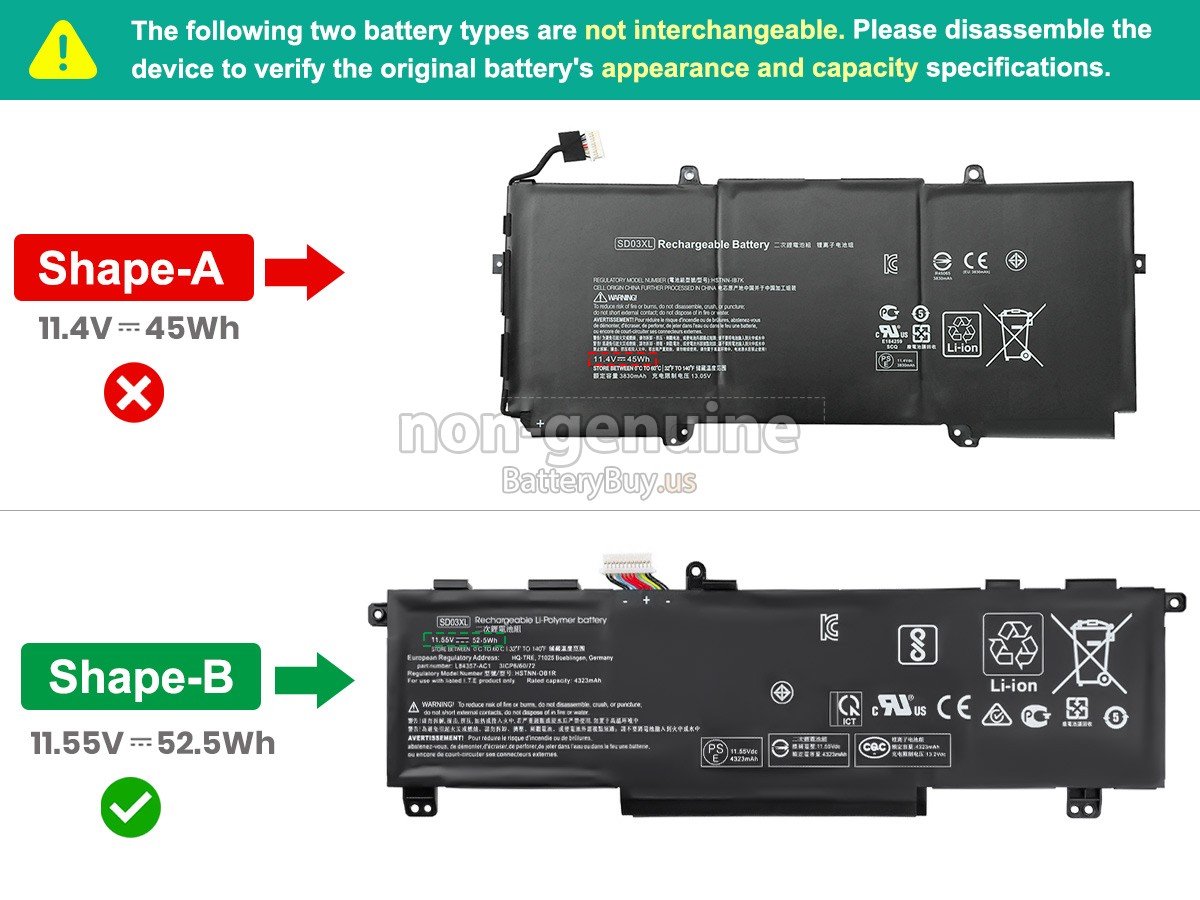 battery for HP SD03XL