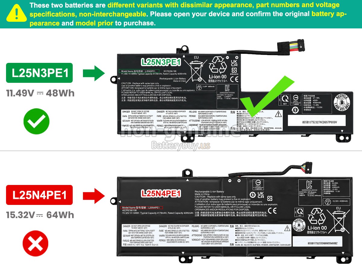 battery for Lenovo L25X3PE1