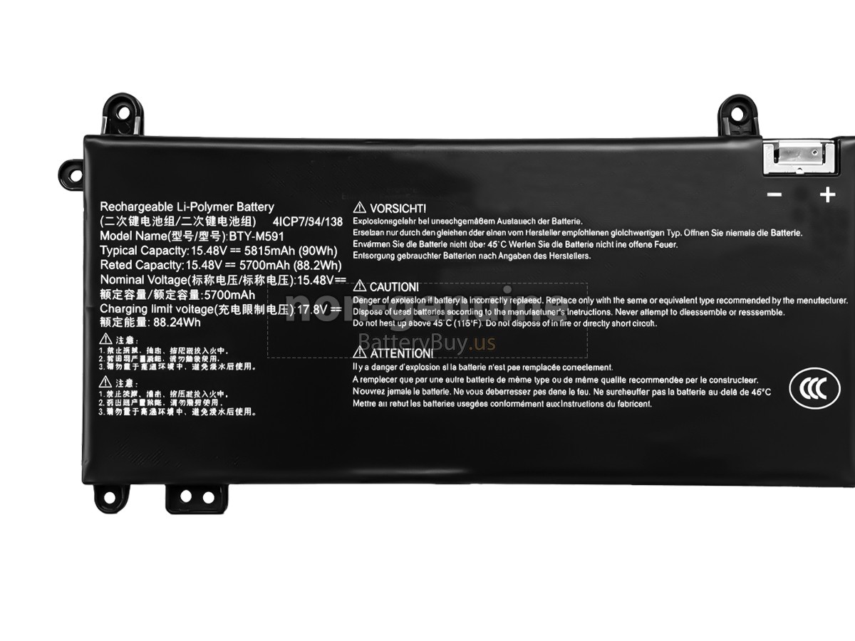 battery for MSI BTY-M591