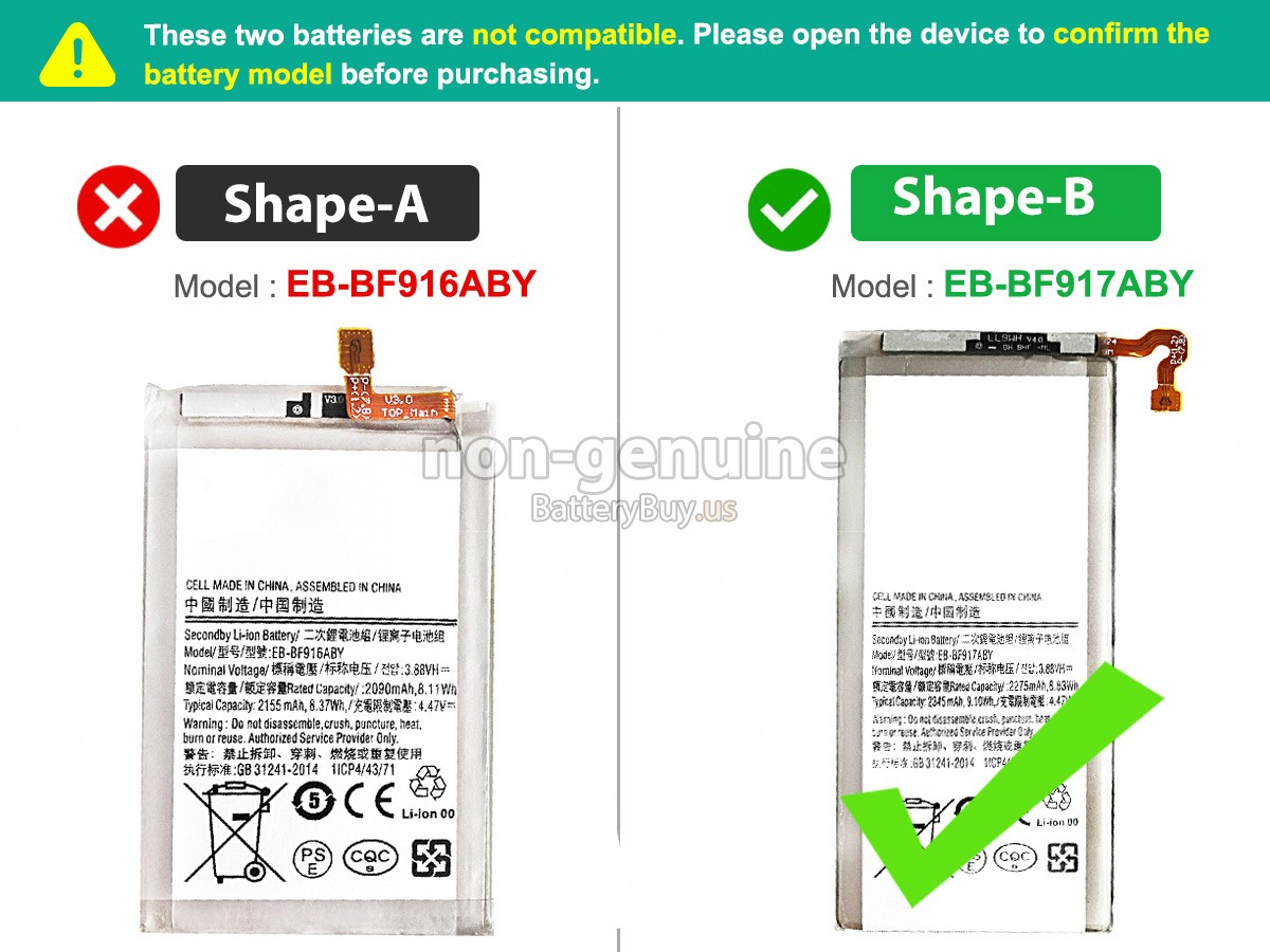 battery for Samsung SM-F916N