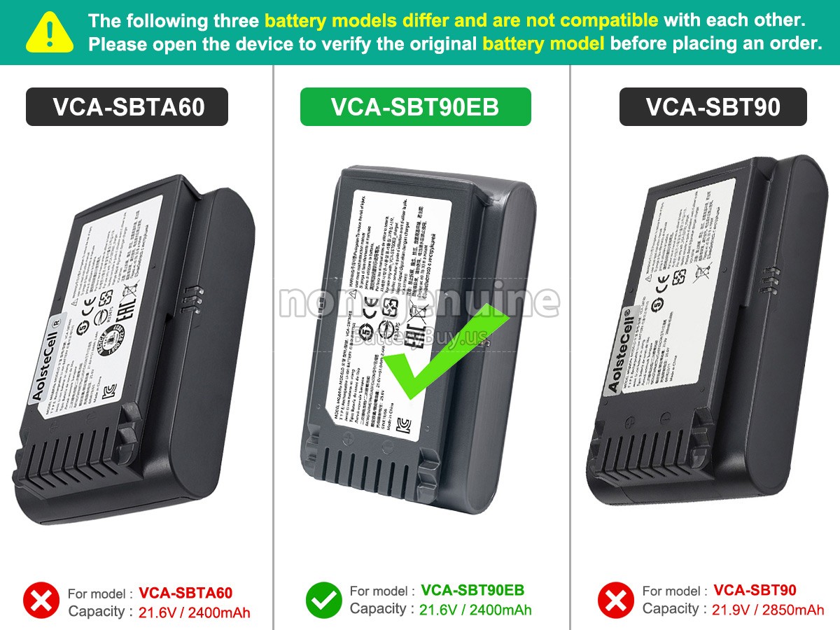 battery for Samsung VS20T7511T5/AA
