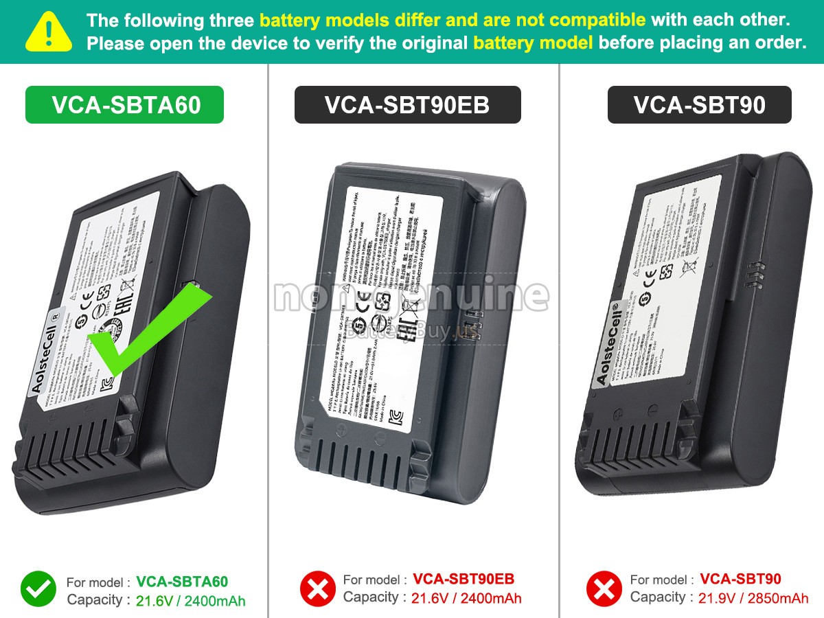 battery for Samsung VS20T7511T5/AA
