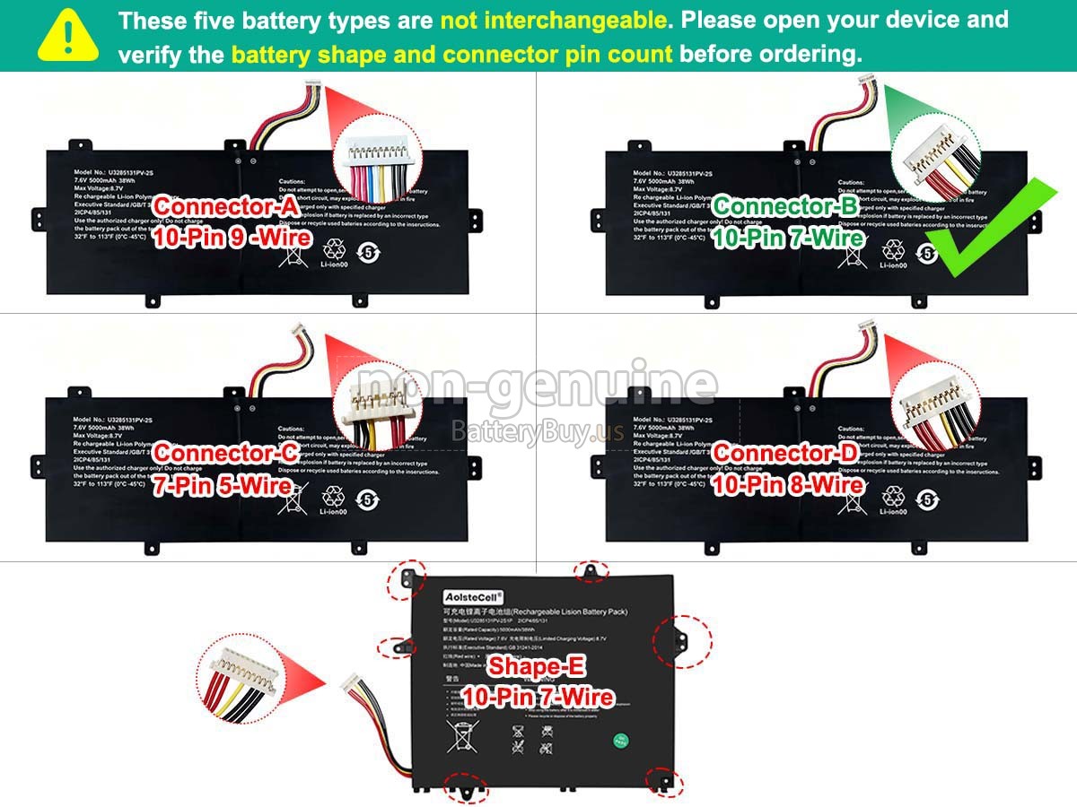battery for TongfangPC GSP3285131