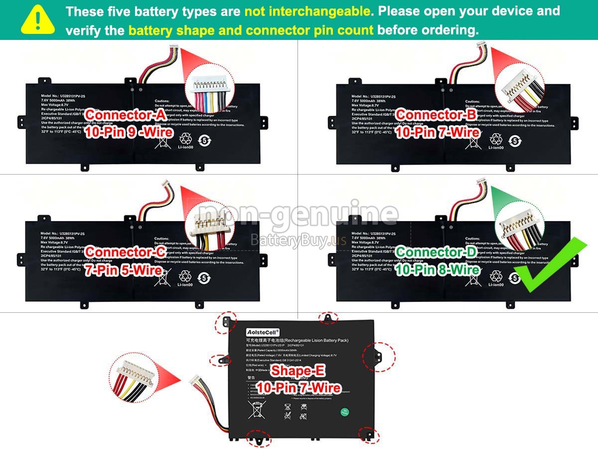 battery for TongfangPC GSP3285131