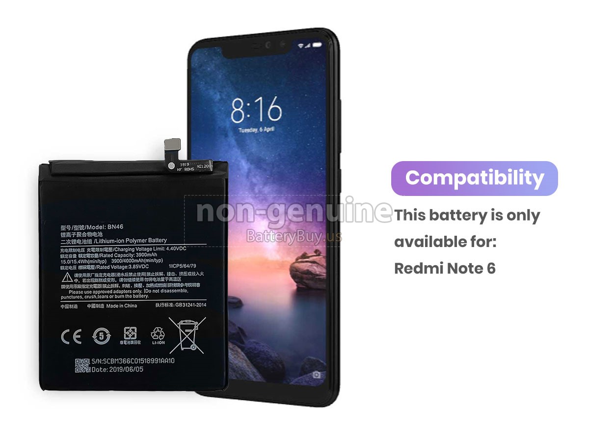 battery for XiaoMi REDMI NOTE 6