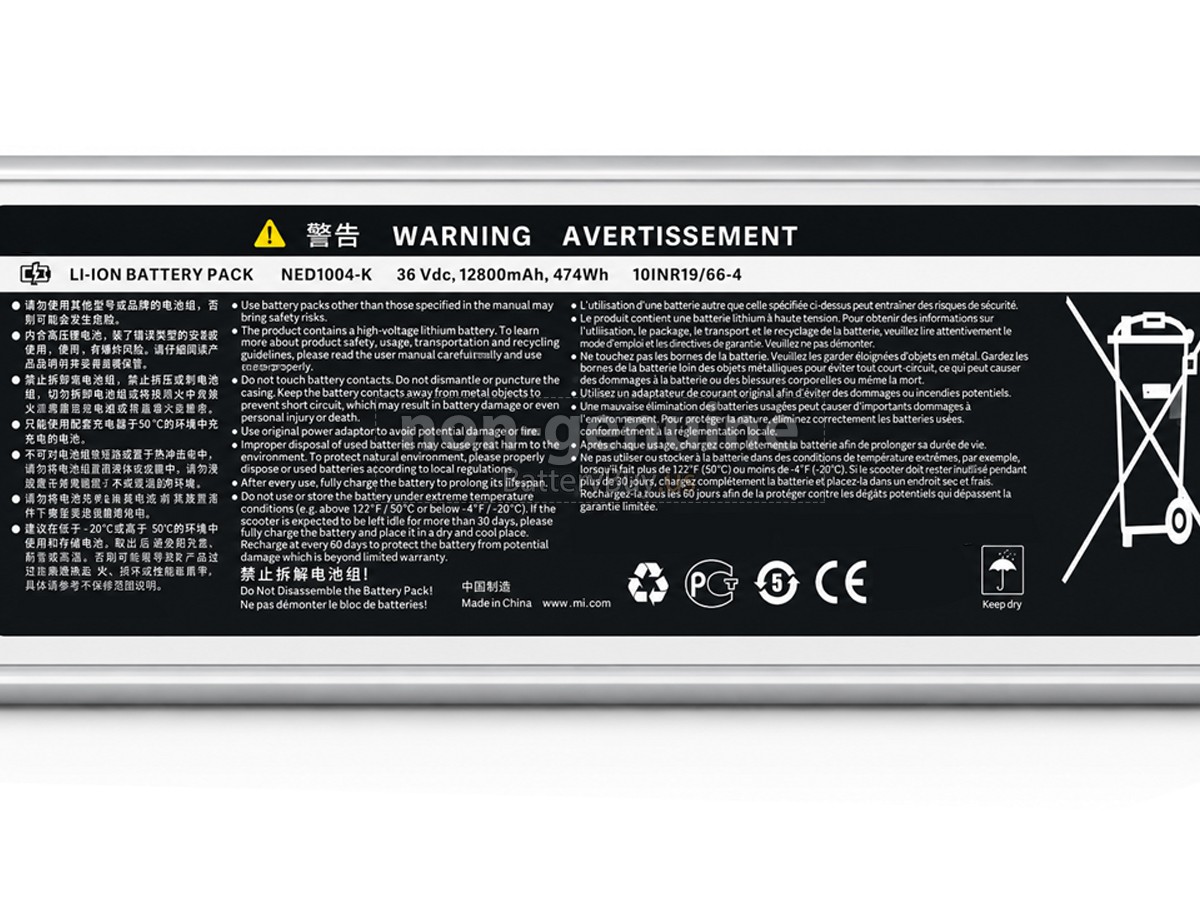 battery for XiaoMi ELECTRIC SCOOTER PRO 2
