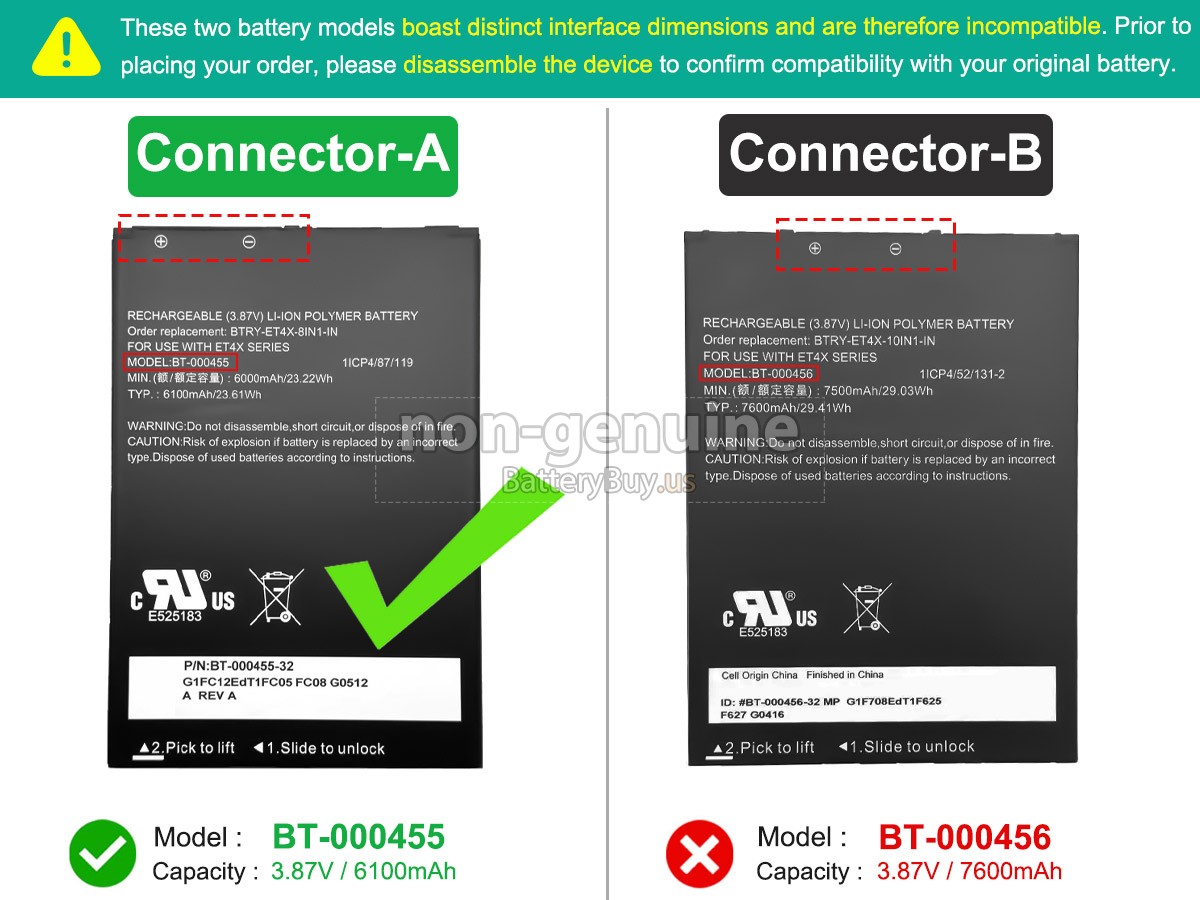 battery for Zebra ET4X