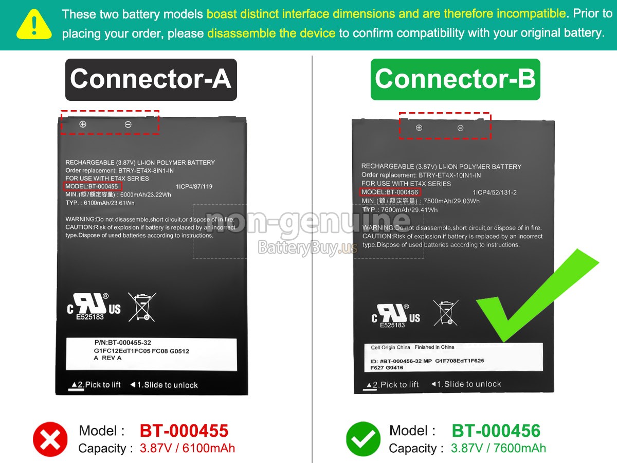 battery for Zebra ET4X